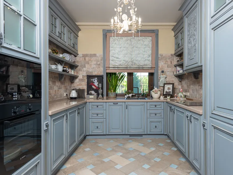Custom cabinetry scribed to fit an older Sevierville home